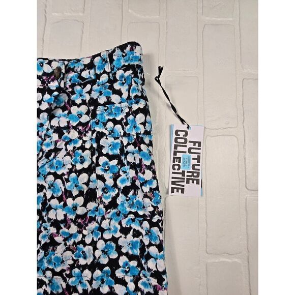 Future Collective Floral Wrap Mini Skirt Size 14 - Picture 3 of 4